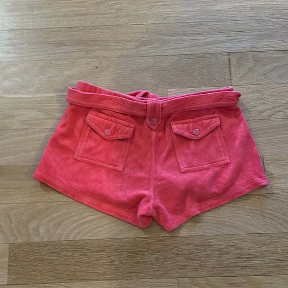 Juicy Couture Pink Velour Shorts with Elastic Waistband - Picture 2 of 3